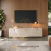 Bufet TV Minimalis Modern Interior Design White Solid Duco JF-396