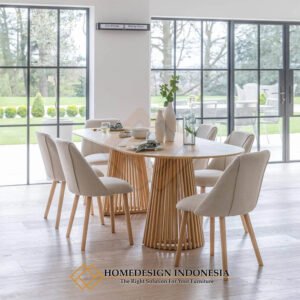 Meja Makan Jati Minimalis 6 Kursi Modern Interior Design JF-382