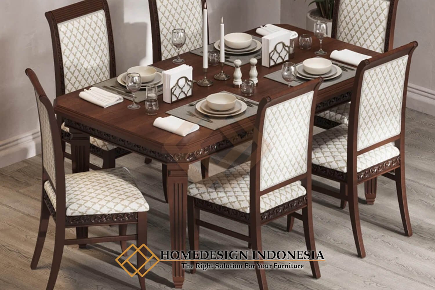 Meja Makan Jati Minimalis Mewah Classic Luxury Style JF-435 Meja Makan Jati Minimalis Mewah Classic Luxury Style JF-435