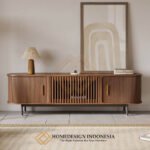 Meja TV Minimalis Kayu Jati Solid Natural Walnut Color JF-393 4 Meja TV Minimalis Kayu Jati Solid Natural Walnut Color JF-393