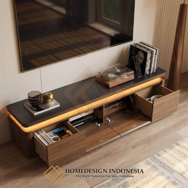 Meja TV Minimalis Modern Futuristic Style With LED Lamp JF-394.1