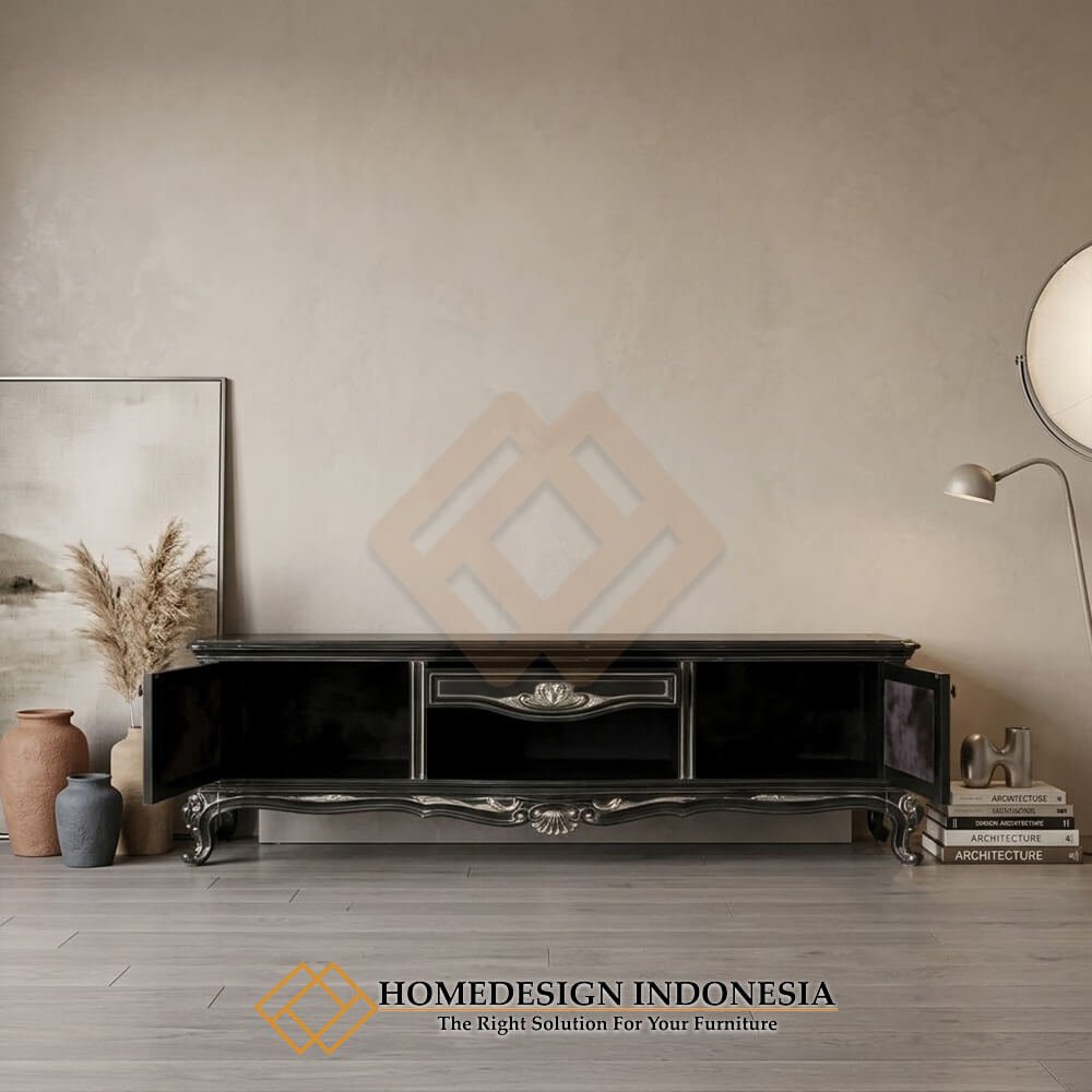 Meja TV Ukiran Mewah Baroque Majestic Style Solid Duco JF-392.1 Meja TV Ukiran Mewah Baroque Majestic Style Solid Duco JF-392.1