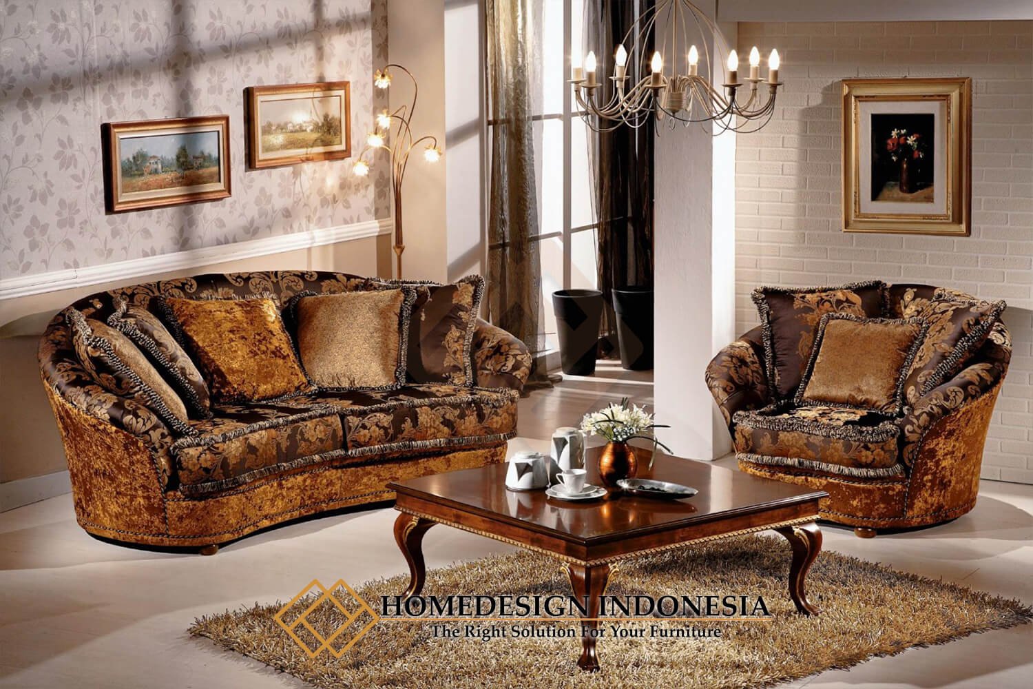 Sofa Tamu Mewah Jati Turkish Luxury Fabric Design JF-385 Sofa Tamu Mewah Jati Turkish Luxury Fabric Design JF-385