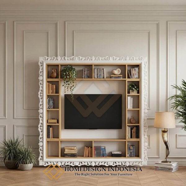 Bufet TV Mewah Elegan Frame Design Ukiran Klasik Cantik JF-437.1