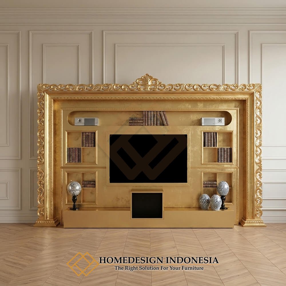 Bufet TV Ukiran Mewah Crown Carved Classic Style JF-438.1 Bufet TV Ukiran Mewah Crown Carved Classic Style JF-438.1