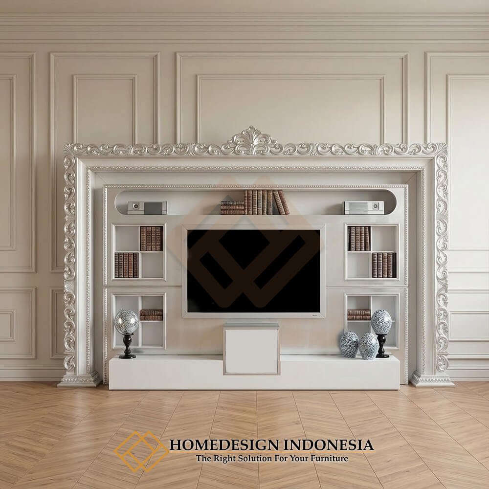 Bufet TV Ukiran Mewah Crown Carved Classic Style JF-438 Bufet TV Ukiran Mewah Crown Carved Classic Style JF-438