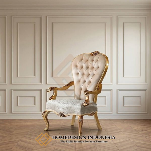 Desain Kursi Sofa Mewah Santai Carved Gold Glossy JF-443.1