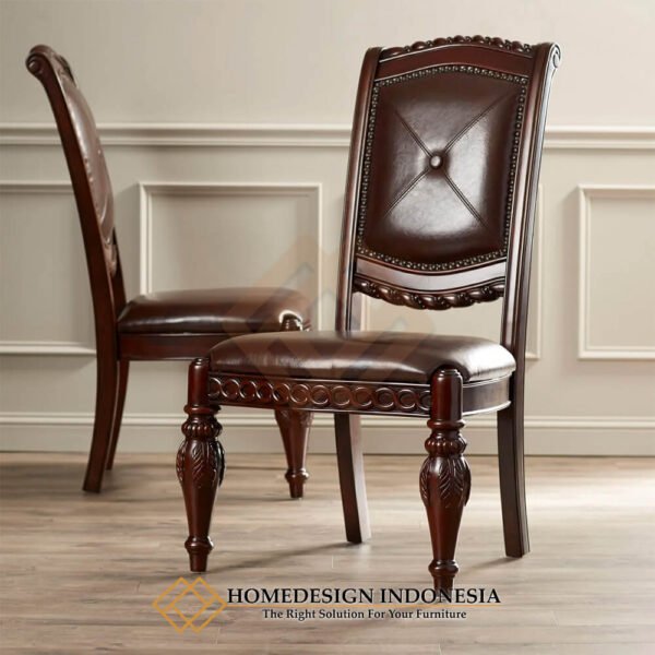 Kursi Makan Jati Mewah Klasik Ukiran Jepara Solid Premium Wood JF-422