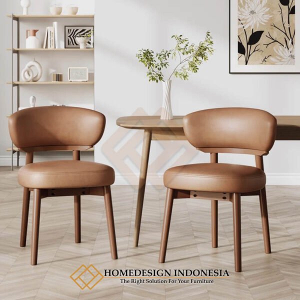 Kursi Makan Jati Minimalis Modern Oscar Leather Luxury JF-417.2