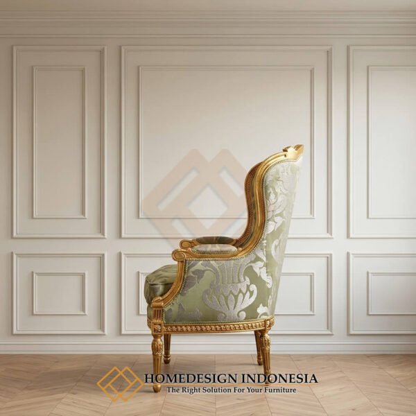 Kursi Sofa Mewah Emas Wingback Design Furniture Jepara Klasik JF-448.1