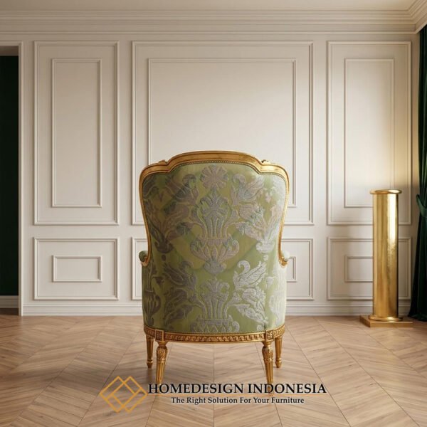 Kursi Sofa Mewah Emas Wingback Design Furniture Jepara Klasik JF-448.2