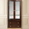 Lemari Kaca Minimalis Kayu Marquetry Design Best Seller JF-430