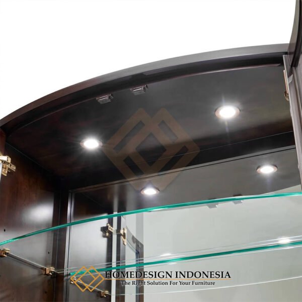 Lemari Kaca Minimalis Kayu Marquetry Design Best Seller JF-430.1
