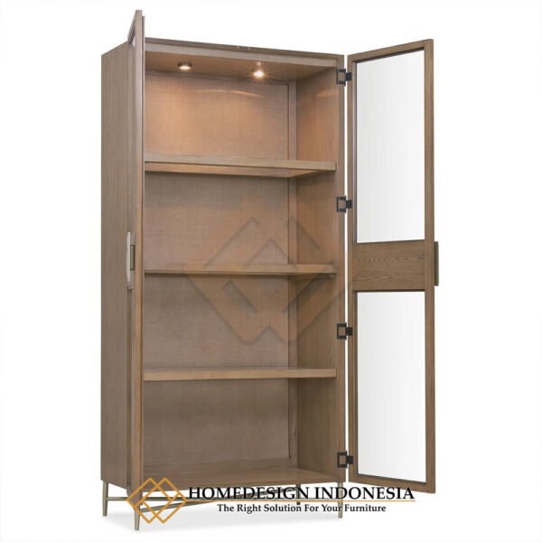 Lemari Pajangan Kaca Minimalis Jepara Kayu Solid Rustic Design JF-432.1
