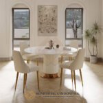 Meja Makan Minimalis Bundar Modern Interior Design JF-398