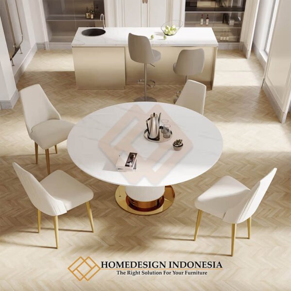 Meja Makan Minimalis Bundar Modern Interior Design JF-398.1