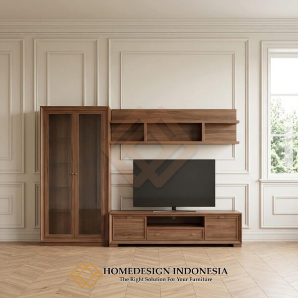 Meja TV Minimalis Jati Terbaru Simple Interior Living Room JF-436