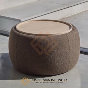Meja Tamu Bundar Minimalis Fabric Upholstery Design JF-405