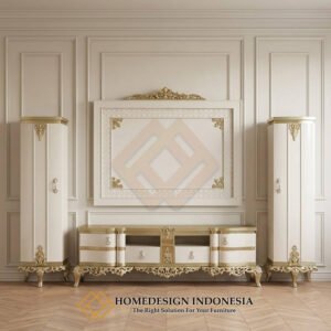 Set Meja TV Mewah Ukiran Jepara Classic Kingdom Majestic JF-439