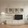 Set Meja TV Minimalis Putih Modern Design Furniture Jepara JF-435