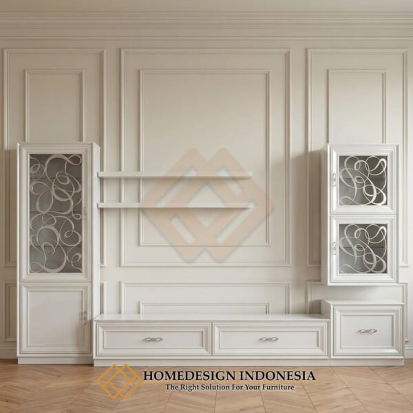 Set Meja TV Minimalis Putih Modern Design Furniture Jepara JF-435.2