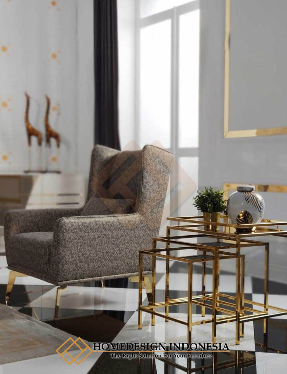 Sofa Tamu Jepara Desain Minimalis Luxury Stainless Steel JF-410.2 Sofa Tamu Jepara Desain Minimalis Luxury Stainless Steel JF-410.2