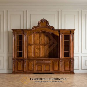 TV Cabinet Mewah Kayu Jati Natural Salak Brown Local Premium Brand JF-440